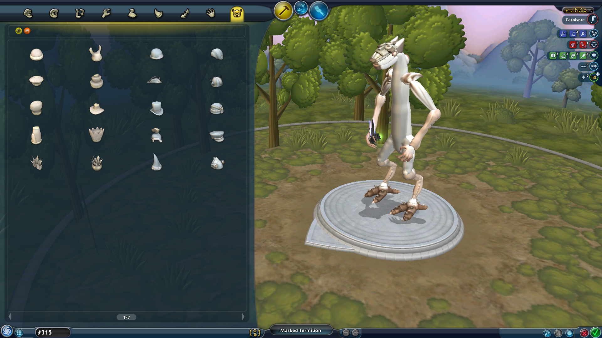 Captura de tela do Criador de Criaturas usando o mod