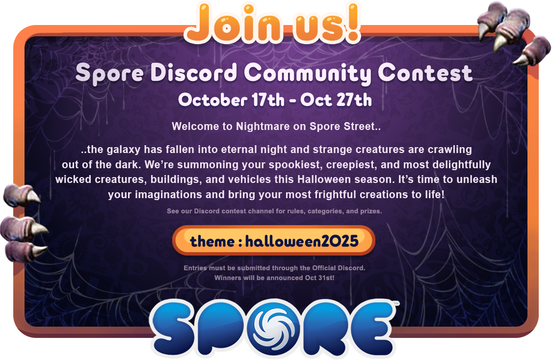 Divulgação do concurso de Halloween 2025, as instruções na imagem estão traduzidas no texto abaixo